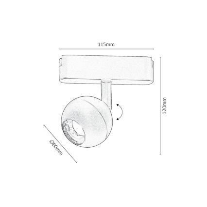 Rabalux - LED Reflektor za 1-fazni tračni sistem LED/5W/230V 4000K črna