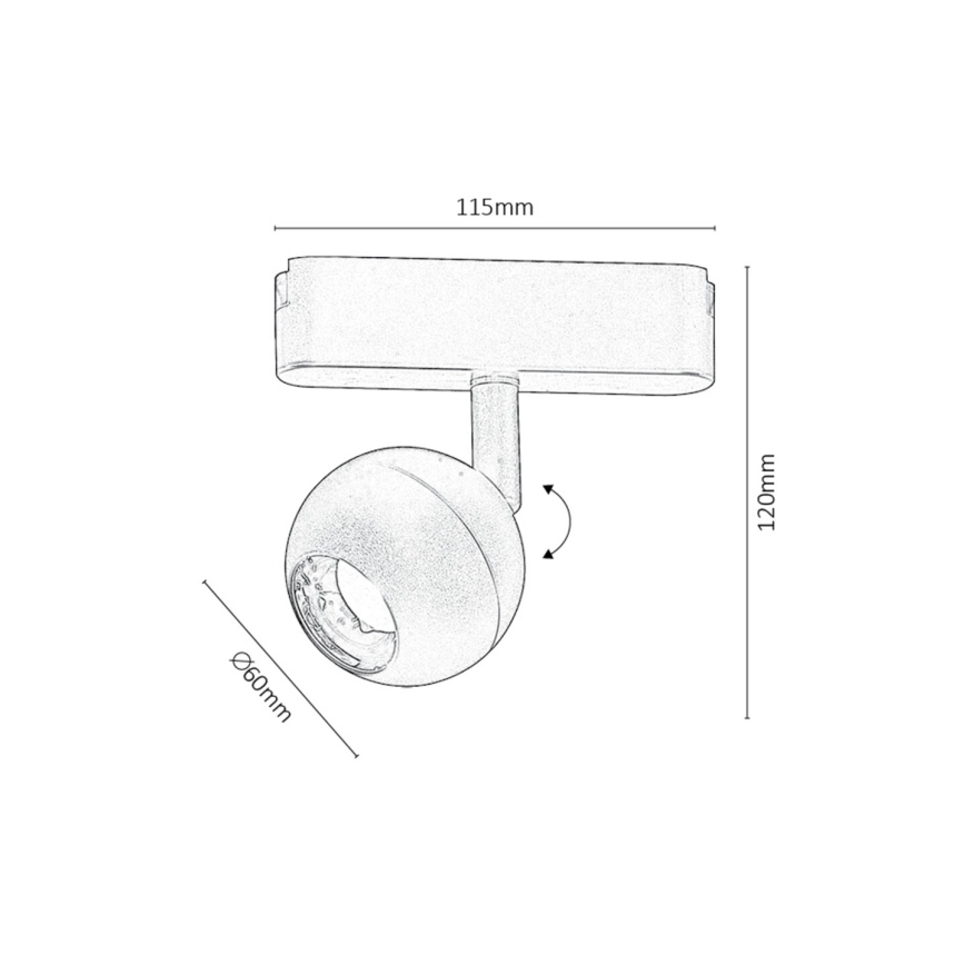 Rabalux - LED Reflektor za 1-fazni tračni sistem LED/5W/230V 4000K črna