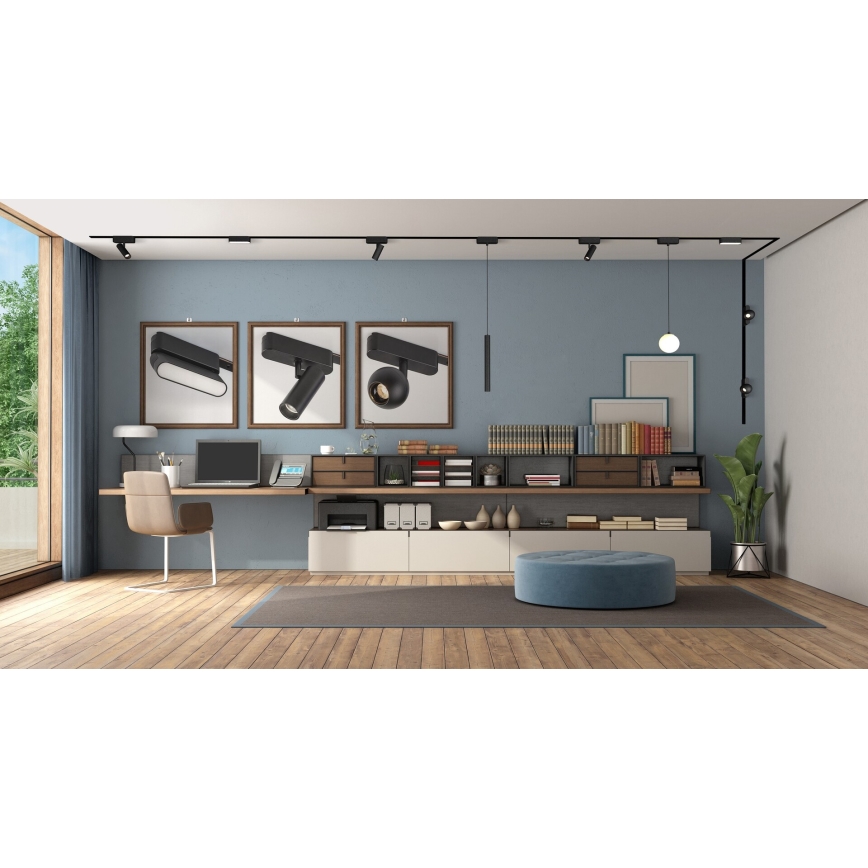 Rabalux - LED Zatemnitvena stropna svetilka za 1-fazni tračni sistem LED/7W/24V 2700-5500K Wi-Fi Tuya 22 cm črna