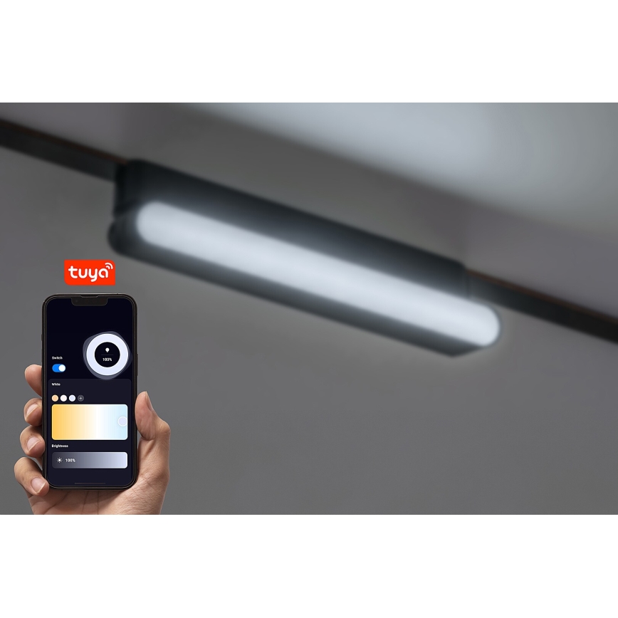 Rabalux - LED Zatemnitvena stropna svetilka za 1-fazni tračni sistem LED/7W/24V 2700-5500K Wi-Fi Tuya 22 cm črna