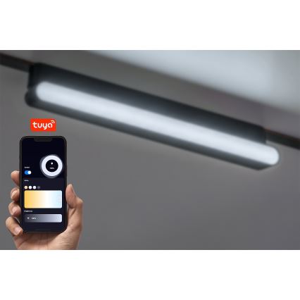 Rabalux - LED Zatemnitvena stropna svetilka za 1-fazni tračni sistem LED/13W/24V 2700-5500K Wi-Fi Tuya 33 cm črna