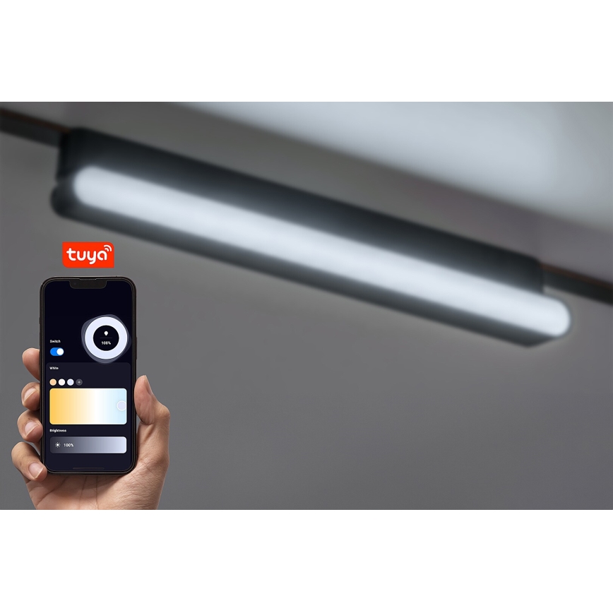 Rabalux - LED Zatemnitvena stropna svetilka za 1-fazni tračni sistem LED/13W/24V 2700-5500K Wi-Fi Tuya 33 cm črna