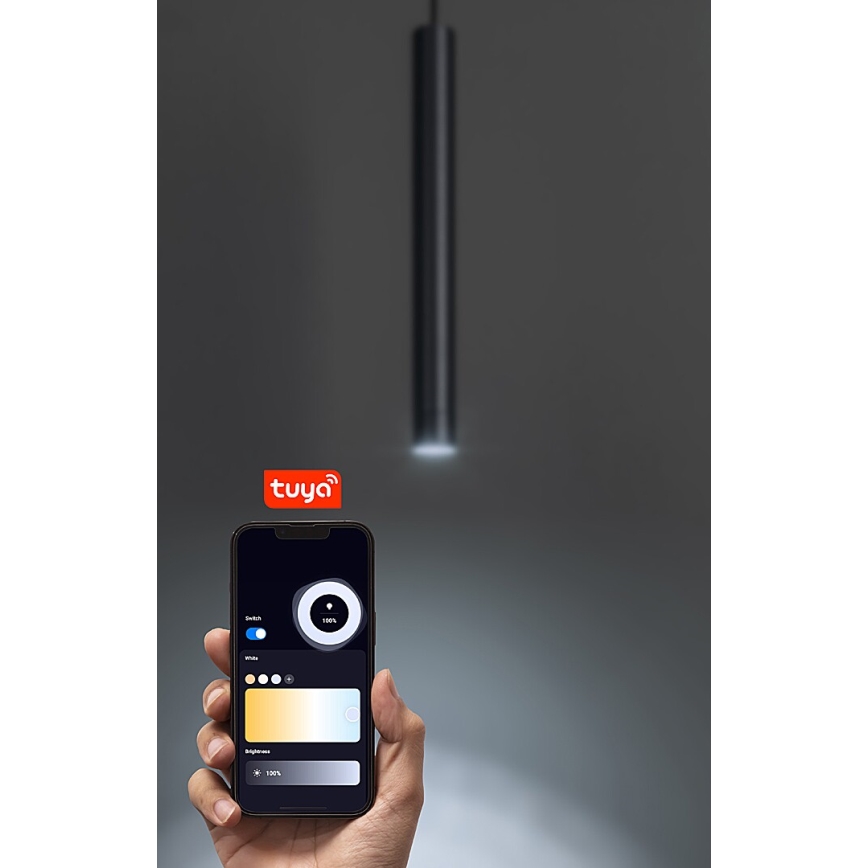 Rabalux - LED Zatemnitveni lestenec na vrvici za 1-fazni tračni sistem LED/5W/24V 2700-5500K Wi-Fi Tuya črna
