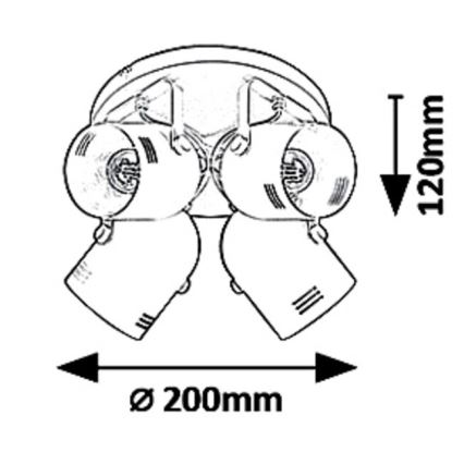 Rabalux 7014 - Reflektor MINUET 4xE14/40W/230V