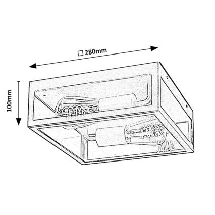 Rabalux - Zunanja stropna svetilka 2xE27/60W/230V IP23