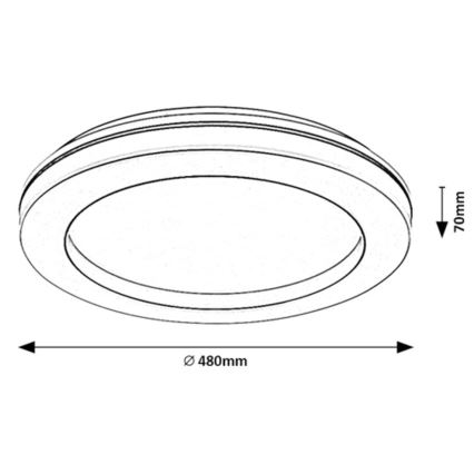 Rabalux - LED Zatemnitvena stropna svetilka LED/47W/230V 3000-6500K + Daljinski upravljalnik