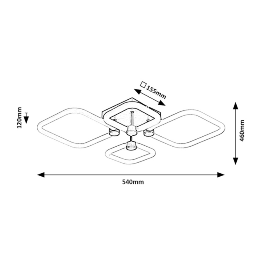 Rabalux - LED stropna svetilka z možnostjo zatemnitve LED/47W/230V 3000/4000/6000K + daljinski upravljalnik 46x54 cm