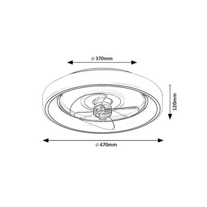 Rabalux 71009 - LED Zatemnitven stropni ventilator HORACIO LED/67W/230V + daljinski upravljalnik
