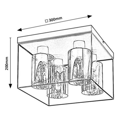 Rabalux - Stropna svetilka 4xE27/25W/230V