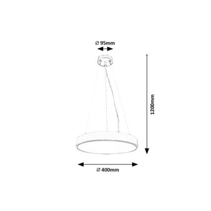 Rabalux - LED Lestenec na vrvici LED/36W/230V 3000K črna