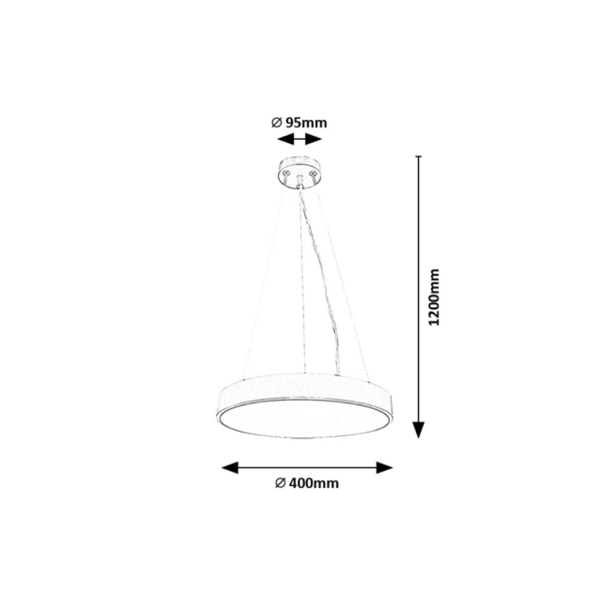 Rabalux - LED Lestenec na vrvici LED/36W/230V 4000K srebrna