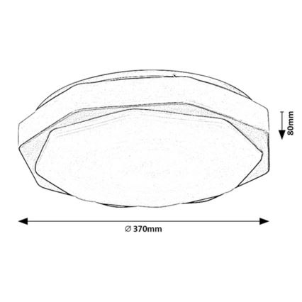 Rabalux - LED stropna svetilka z možnostjo zatemnitve, 18 W, 230 V, 3000 K/4000 K/6000 K, premer 37 cm, z daljinskim upravljalnikom