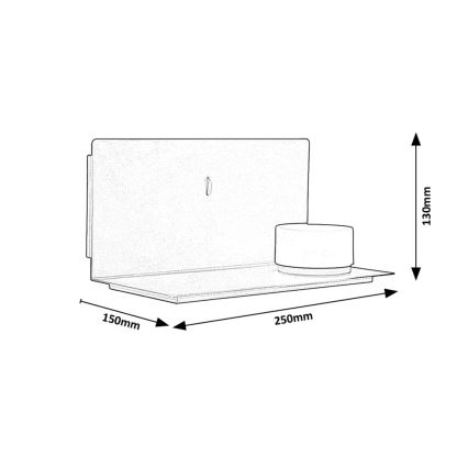 Rabalux - LED Stenska svetilka s polico in USB portem LED/6W/230V 3000K