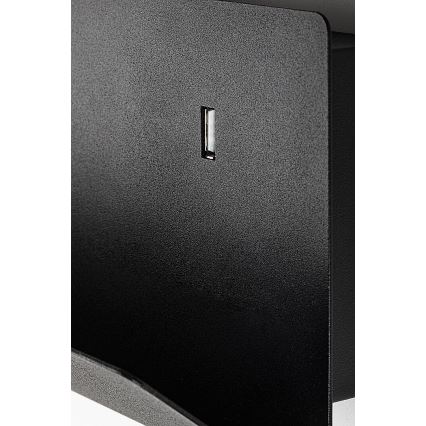Rabalux - Stenska svetilka s polico in USB port 1xGU10/25W/230V črna