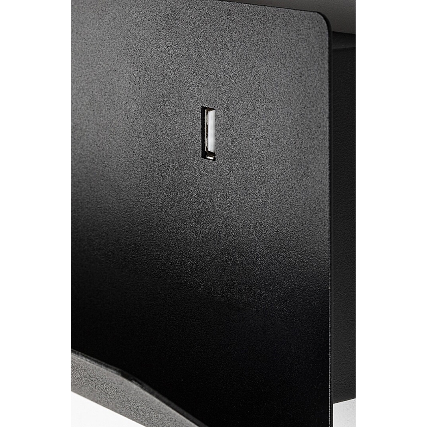 Rabalux - Stenska svetilka s polico in USB port 1xGU10/25W/230V črna