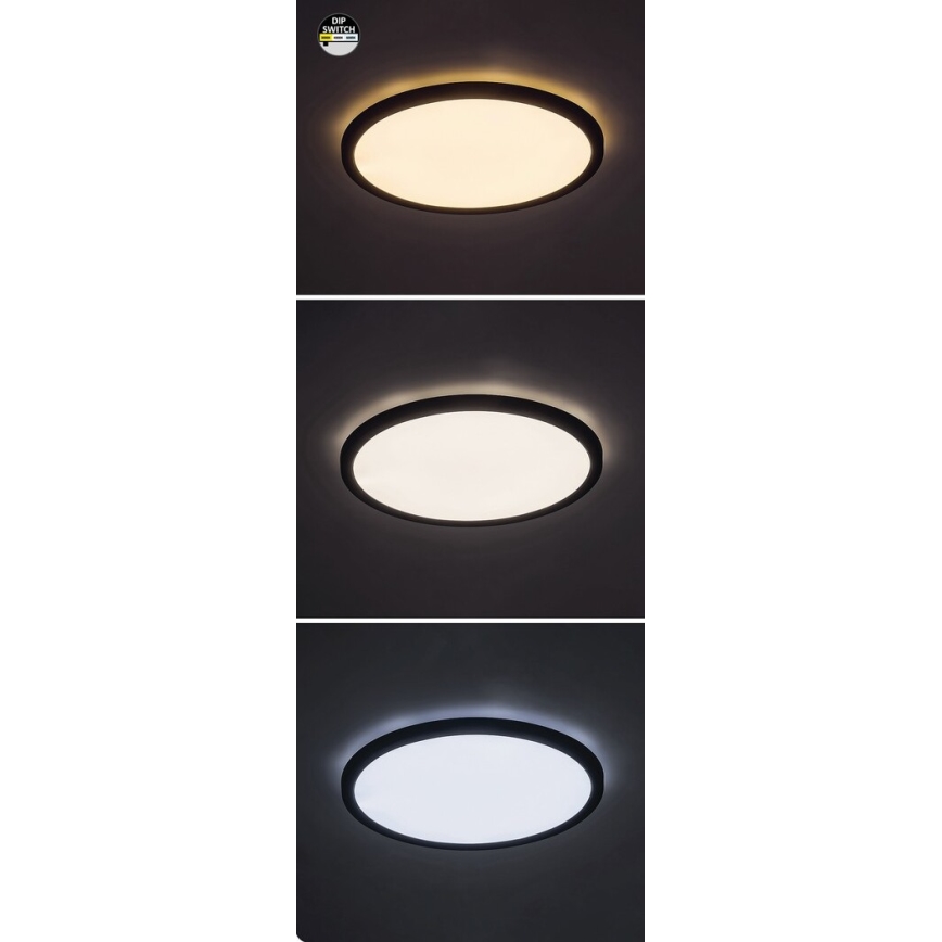 Rabalux - LED Stropna svetilka LED/24W/230V 3000/4000/6000K pr. 29 cm črna