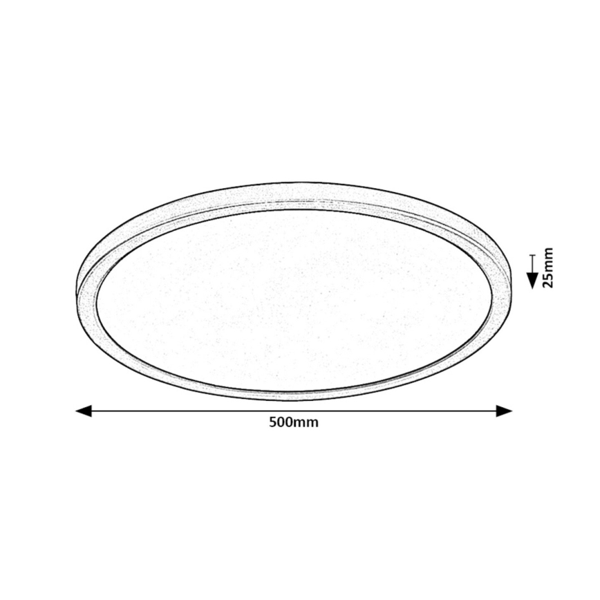 Rabalux - LED Stropna svetilka LED/36W/230V 3000/4000/6000K pr. 50 cm črna