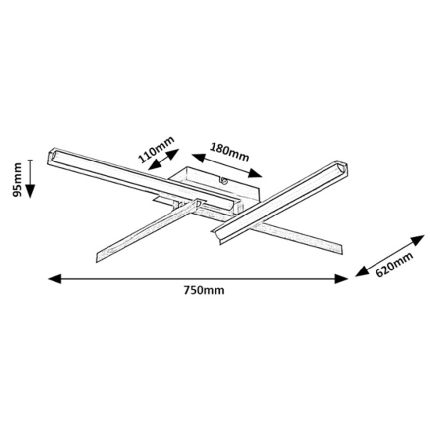 Rabalux - LED stropna svetilka, 20 W, 230 V, 3000 K, dolžina 75 cm