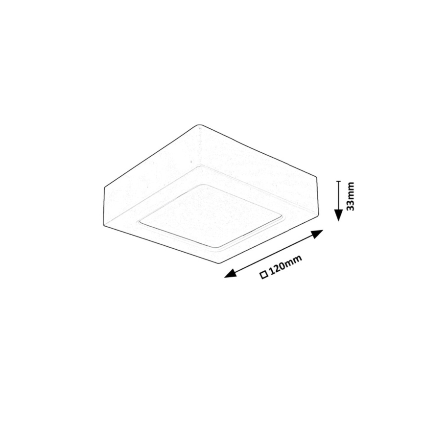 Rabalux - LED Stropna svetilka LED/7W/230V 4000K 12x12 cm črna