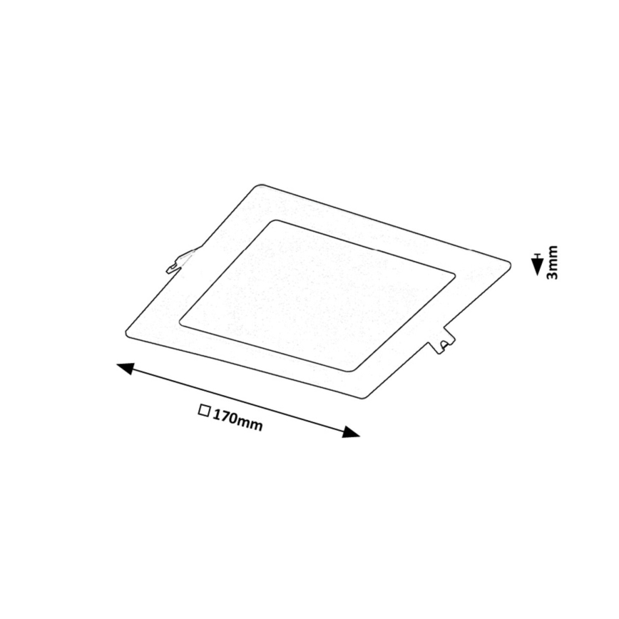 Rabalux - LED Vgradna svetilka LED/12W/230V 17x17 cm črna