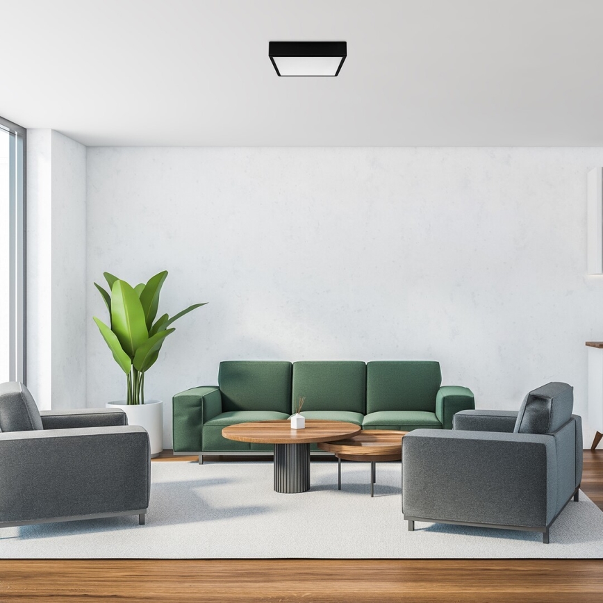Rabalux - LED Stropna svetilka LED/22W/230V 3000/4000/6000K 21x21 cm črna
