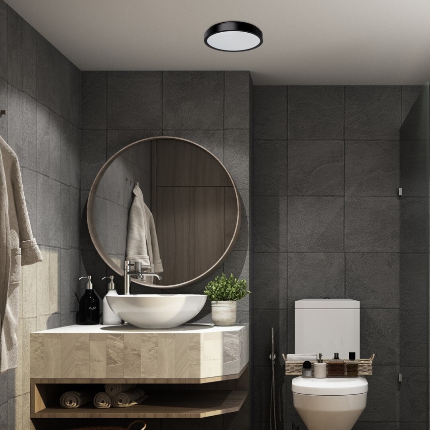 Rabalux - LED Kopalniška stropna svetilka LED/18W/230V IP44 4000K pr. 25 cm črna