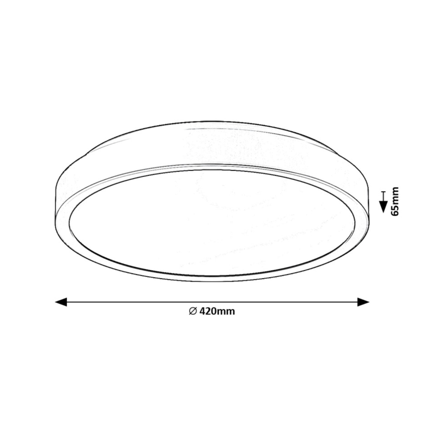 Rabalux - LED Kopalniška stropna svetilka LED/48W/230V IP44 4000K pr. 42 cm črna