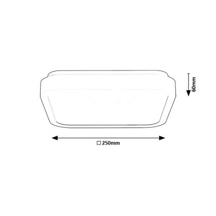 Rabalux - LED Kopalniška stropna svetilka LED/18W/230V IP44 4000K 25x25 cm črna