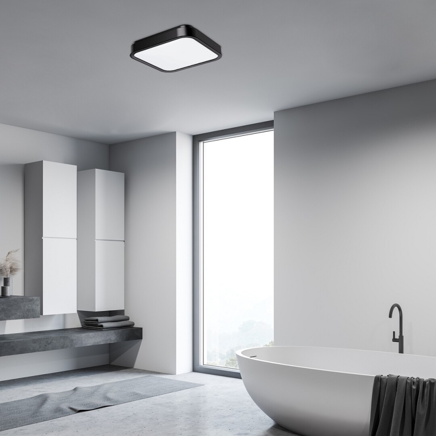 Rabalux - LED Kopalniška stropna svetilka LED/48W/230V IP44 4000K 42x42 cm črna