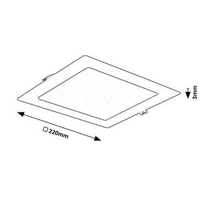 Rabalux - LED Vgradna svetilka LED/18W/230V 22x22 cm črna