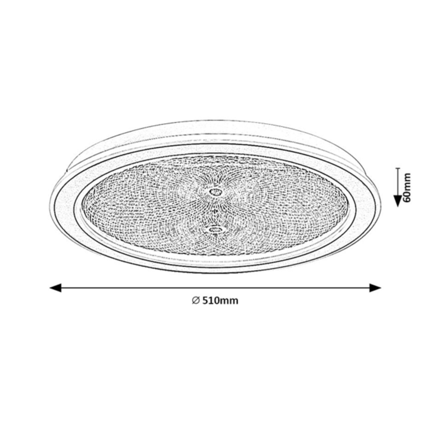Rabalux - zatemnljiva LED stropna svetilka, 34 W, 230 V, 3000–6500 K, premer 51 cm, z daljinskim upravljalnikom