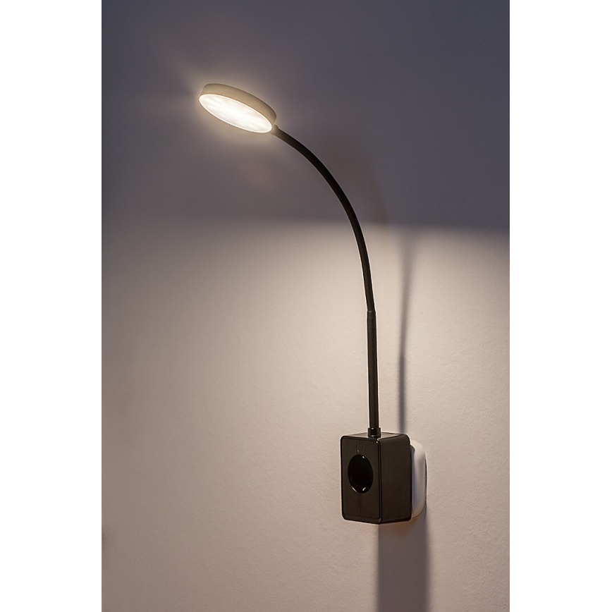 Rabalux - zatemnjevalna stenska LED svetilka LED/4W/230V z USB priključkom za vtičnico, črna