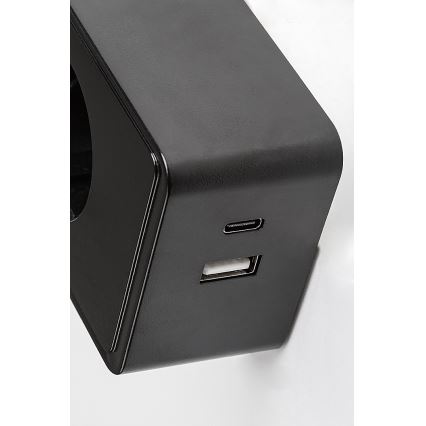Rabalux - zatemnjevalna stenska LED svetilka LED/4W/230V z USB priključkom za vtičnico, črna