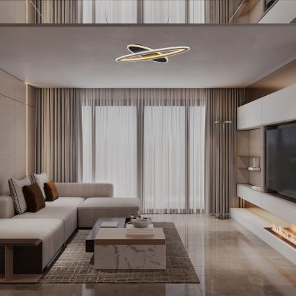 Rabalux - Zatemnjiva LED stropna svetilka LED/70W/230V 3000/4000/6000K črna + daljinski upravljalnik premer 70 cm