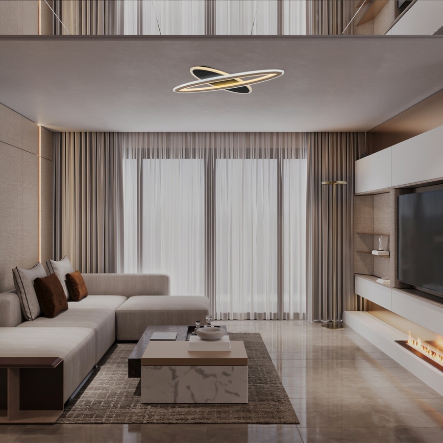 Rabalux - Zatemnjiva LED stropna svetilka LED/70W/230V 3000/4000/6000K črna + daljinski upravljalnik premer 70 cm