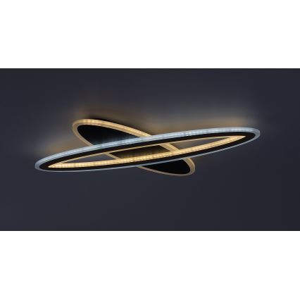 Rabalux - Zatemnjiva LED stropna svetilka LED/70W/230V 3000/4000/6000K črna + daljinski upravljalnik premer 70 cm