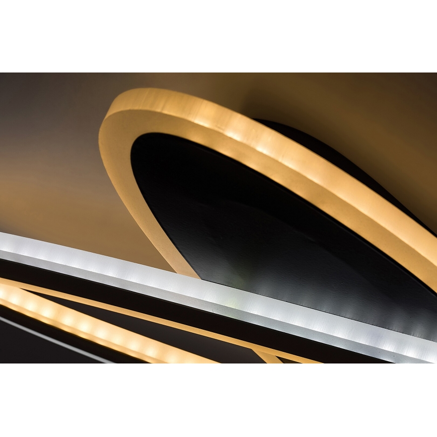 Rabalux - Zatemnjiva LED stropna svetilka LED/70W/230V 3000/4000/6000K črna + daljinski upravljalnik premer 70 cm