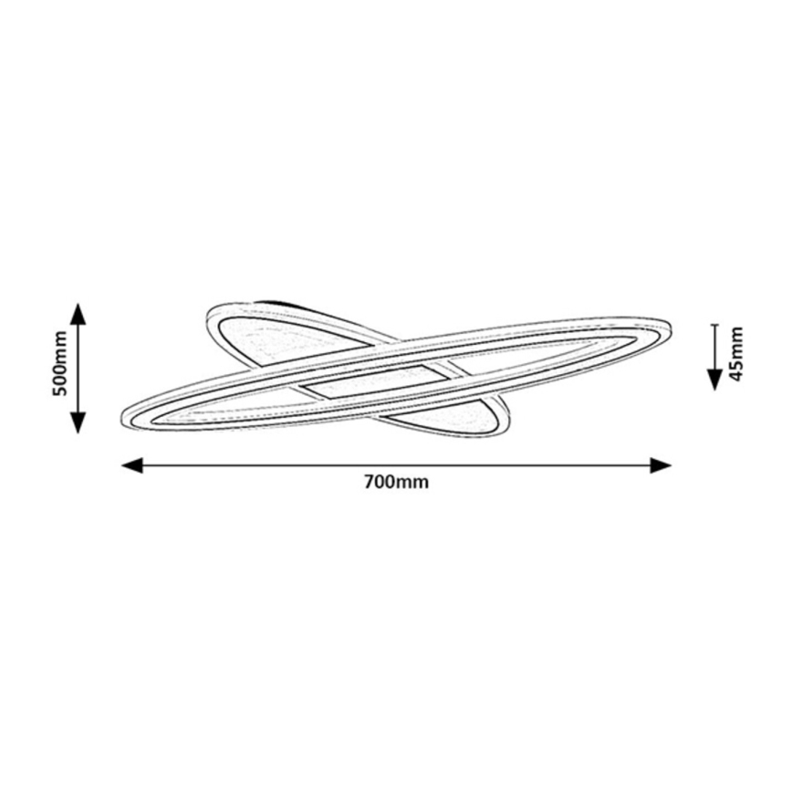 Rabalux - Zatemnjiva LED stropna svetilka LED/70W/230V 3000/4000/6000K črna + daljinski upravljalnik premer 70 cm