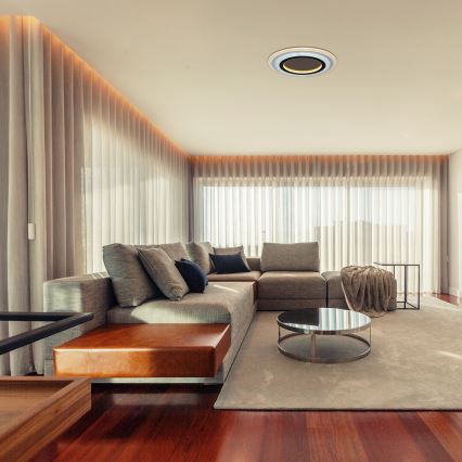 Rabalux - LED Zatemnitvena stropna svetilka LED/56W/230V 3000/4000/6000K mat krom/črna + Daljinski upravljalnik