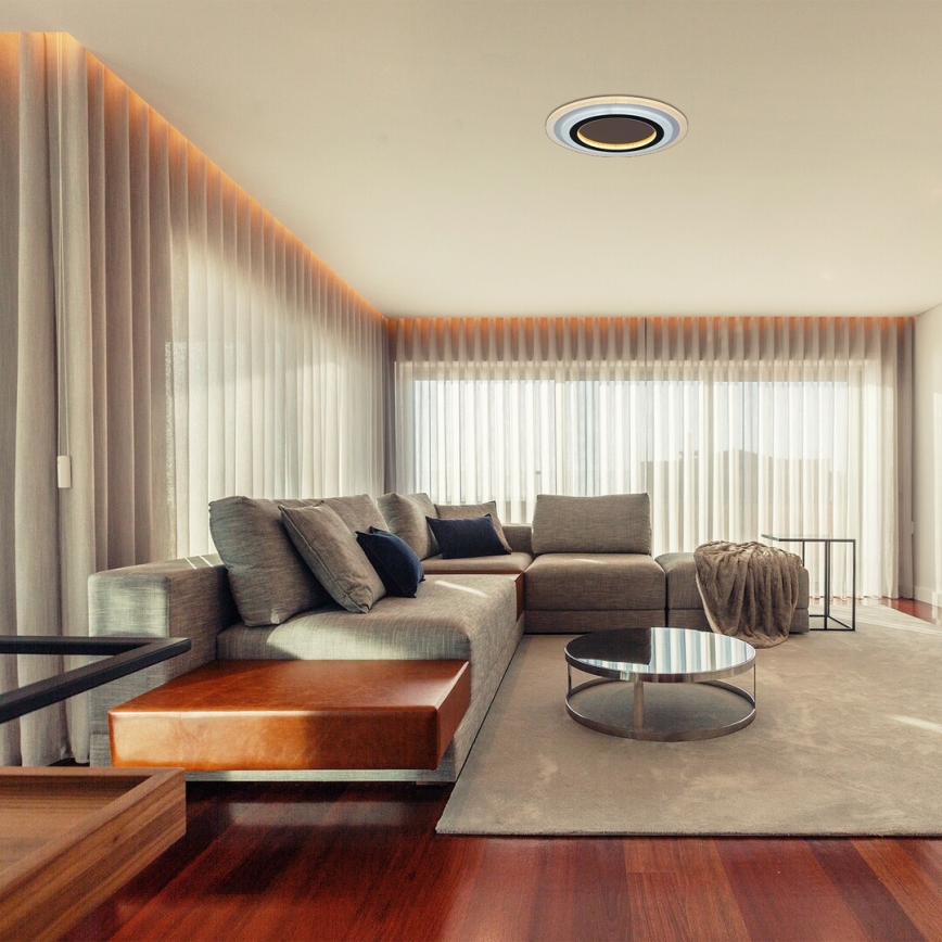 Rabalux - LED Zatemnitvena stropna svetilka LED/56W/230V 3000/4000/6000K mat krom/črna + Daljinski upravljalnik