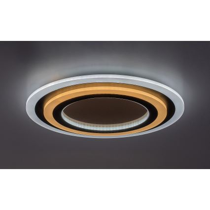 Rabalux - LED Zatemnitvena stropna svetilka LED/56W/230V 3000/4000/6000K mat krom/črna + Daljinski upravljalnik