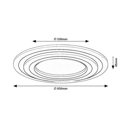 Rabalux - LED zatemnjevalna stropna svetilka LED/56W/230V 3000/4000/6000K mat krom/črna + daljinski upravljalnik premer 45 cm