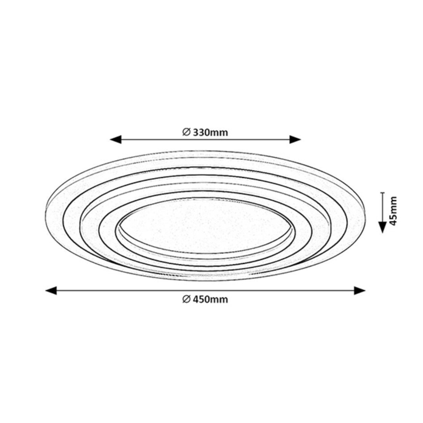 Rabalux - LED zatemnjevalna stropna svetilka LED/56W/230V 3000/4000/6000K mat krom/črna + daljinski upravljalnik premer 45 cm