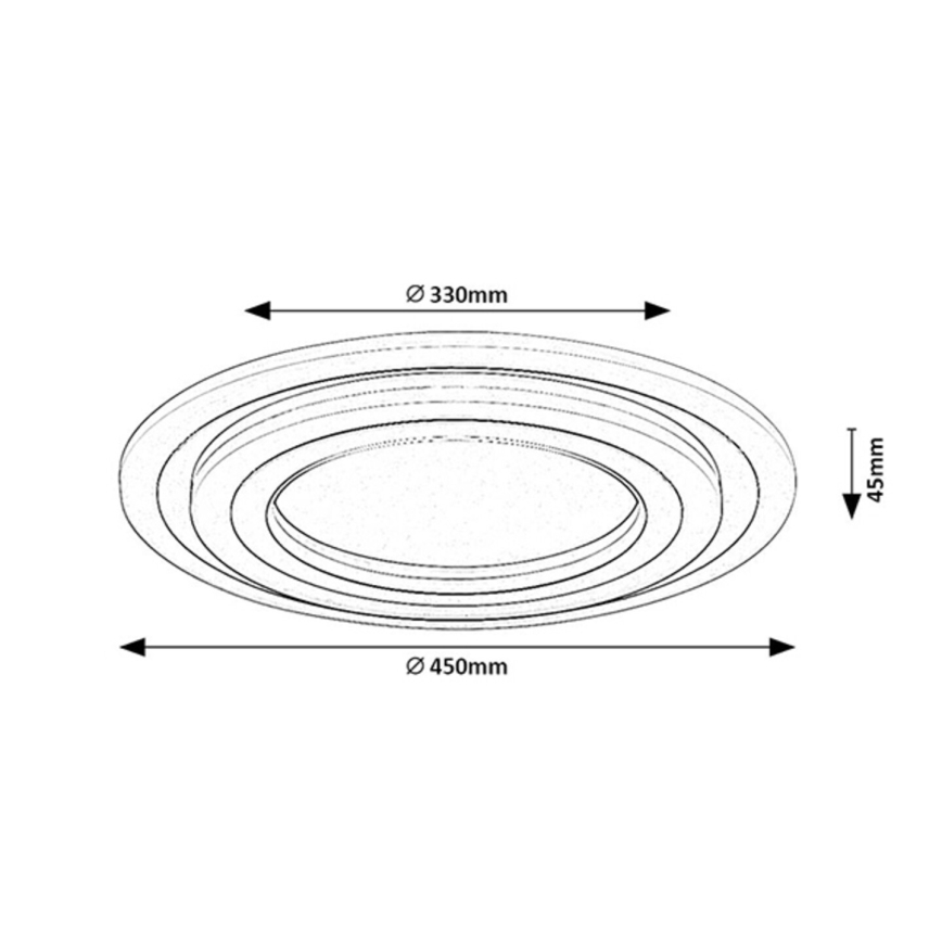 Rabalux - LED zatemnjevalna stropna svetilka LED/56W/230V 3000/4000/6000K matni krom + daljinski upravljalnik, premer 45 cm
