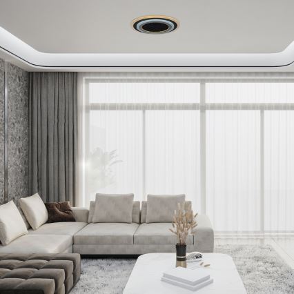 Rabalux - LED Zatemnitvena stropna svetilka LED/56W/230V 3000/4000/6000K črna + Daljinski upravljalnik