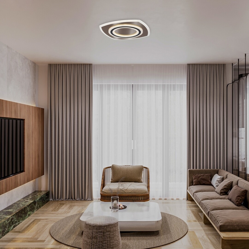 Rabalux - LED Zatemnitvena stropna svetilka LED/60W/230V 3000/4000/6000K mat krom/črna + Daljinski upravljalnik