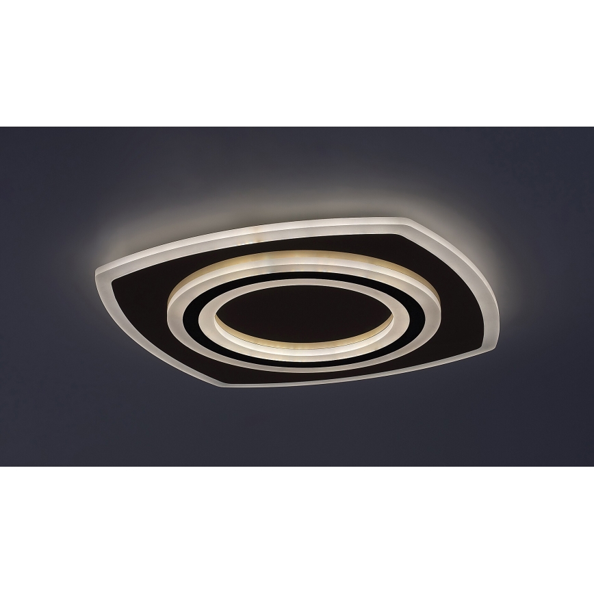 Rabalux - LED stropna svetilka z zatemnitvijo LED/60W/230V 3000/4000/6000K mat krom/črna + daljinski upravljalnik 48x48 cm