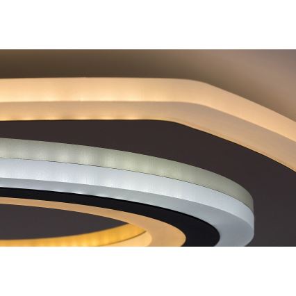 Rabalux - LED stropna svetilka z zatemnitvijo LED/60W/230V 3000/4000/6000K mat krom/črna + daljinski upravljalnik 48x48 cm