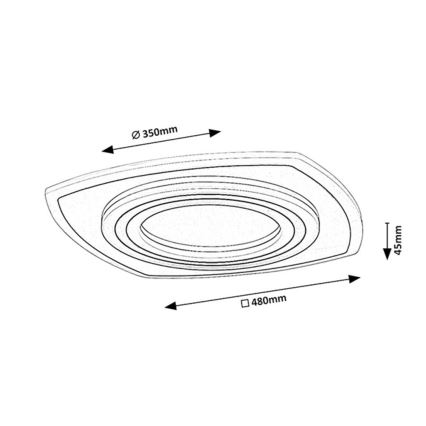 Rabalux - LED stropna svetilka z zatemnitvijo LED/60W/230V 3000/4000/6000K mat krom/črna + daljinski upravljalnik 48x48 cm