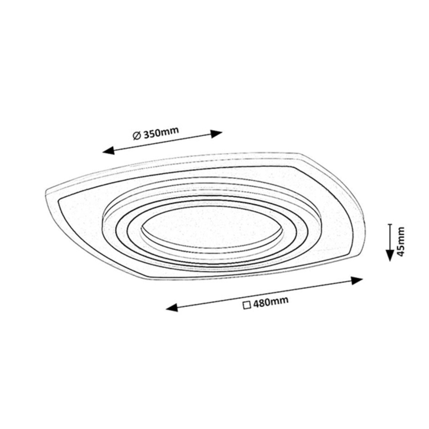 Rabalux - LED stropna svetilka z zatemnitvijo LED/60W/230V 3000/4000/6000K mat krom/črna + daljinski upravljalnik 48x48 cm
